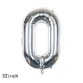 Large 32 inch silver foil number 0 balloon for birthday party decorations - Number 0 / Silver