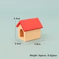 Modellino di casa di Natale in miniatura in legno con tetto rosso per decorazioni fai da te - Casa con Tetto Rosso