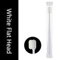 White flat head nano toothbrush with soft bristles and transparent travel storage tube - Flat Head Tube / White