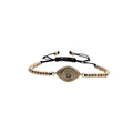 Verstellbares Evil Eye Armband mit Kupfer-Zirkon und dreifarbigen Perlen auf Kordel - Gemischte Perlen mit schwarzem Seil / Mehrfarbig