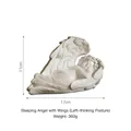 European style sleeping angel figurine in white resin with detailed wings, 17x11cm size - White - Sleeping Angel in Wings (Right Thinking)