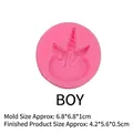 Stampo in silicone rosa unicorno per fondente con dettagli viso ragazzo cartoon - Ragazzi / Rosa