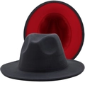 Classic two-tone wool felt fedora hat featuring charcoal grey exterior and red lining - Dark Grey with Red Lining