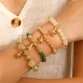 Set braccialetti bohémien multistrato con cristalli e ciondolo stella marina oro - Stile Stella Marina Verde (02 KC Oro Verde 2453)
