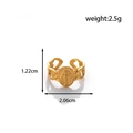 Adjustable golden stainless steel ring featuring Virgin Mary oval religious emblem - Virgin Mary Relief / Gold