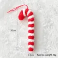 Red and white striped knitted candy cane ornament for Christmas tree decor, 20cm long - Red and White Spiral Candy Cane