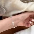 Bracciale in argento sterling S925 con pendenti multipli a forma di piccoli fiori da donna - Argento 925 / Argento