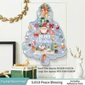 3D crystal Christmas tree wall sticker with Santa Claus motif in small or large size - SJ018 Peace Prayer / Small
