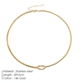 Collana a serpente annodata in acciaio inossidabile placcata oro 14K con chiusura a moschettone - 1MM-35+5CM / Oro
