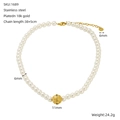 Dettaglio della collana di perle in acciaio placcato oro 18k con perla da 11mm - Collana