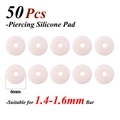 Detailed view of 50pcs silicone piercing healing discs with 6mm outer diameter specifications - 6mm-50Pcs / Nude