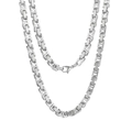 Polished silver stainless steel men's curb chain necklace with secure lobster clasp - 5mm / Bracelet 18CM / Steel