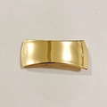 Minimalist rectangular gold metal hair clip with a smooth curved surface finish - Glossy Rectangular Hair Clip