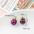 Cute purple grape fruit charms in gold alloy with glossy enamel finish for DIY jewelry - 37# Purple Round Eggplant
