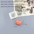 Detailed view of cat-shaped silicone mold with dimensions and pink finished DIY product - Cat Style (8398)