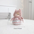 Detailed size chart for pink Christmas plush doll showing height 18cm and width 15cm - Pink Standing Boy