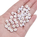 White acrylic bead with gold letter T for DIY jewelry making and bracelet crafting - Letter T