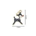 Blue and white enamel Christmas reindeer alloy charm with gold finish and size markings - 2321 Blue White Deer