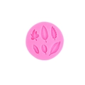 Pink silicone mold featuring six different leaf shapes for DIY cake decorating - 2# Round / Pink