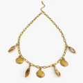 Collar dorado de 18K con colgantes de estrella de mar, tortuga y concha marina natural - Collar de Concha Dorado