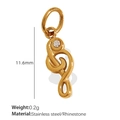 Polished 18K gold plated stainless steel music note pendant with sparkling rhinestones - Gold Treble Clef Pendant