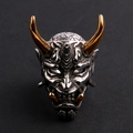Anillo de máscara de demonio gótico para hombre en acero inoxidable plata y oro - US 11 / Oro y Plata
