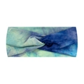 Elastisches Tie-Dye Yoga-Stirnband mit Knoten in Aquagrün und Dunkelblau-Verlauf - Batik 4