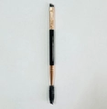 Dual-ended eyebrow brush with angled bristles and spoolie, black handle with rose gold ferrule - Rose Gold Tube Black Handle