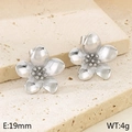 Orecchini a petalo in argento e acciaio inossidabile placcato oro 18 carati - Stile M Design Floreale (KE115942-KFC) / Argento