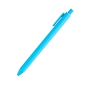 Sky blue click-action retractable ballpoint pen with plastic clip for office and school - Blue