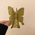 Minimalist translucent olive green acrylic butterfly hair claw clip for women hair styles - Green Butterfly Claw Clip