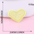 Yellow heart embroidered self-adhesive patch, 2.6cm x 2cm size for DIY clothing accessories - Hot Melt Adhesive / Light Yellow