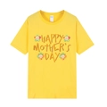 Yellow Mother's Day T-shirt with Happy Mother's Day text and floral smiles - Yellow (Sunflower)