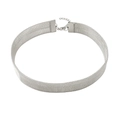 Collier ras du cou large en maille argentée pour femme avec fermoir mousqueton robuste - Collier 16mm / Argent