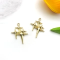 Pendenti a forma di stella polare dorata per creazione gioielli fai-da-te fatti a mano - 23x29mm / Oro KC