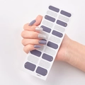 Self-adhesive purple and glitter silver nail wraps with gold studs model UNE017 - Pure Purple Silver Glitter Gold Triangle Stud Style (UNE-17)
