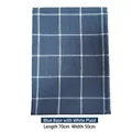 Blue plaid cotton linen kitchen tea towel and placemat measuring 70x50cm - 70*50cm / Blue Plaid