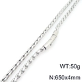 Collana a catena serpente in acciaio inossidabile argento, 650x4mm e peso 50g - Collana Color Acciaio (KN297832-Z)
