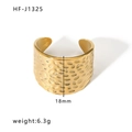 Verstellbarer goldener Ring mit markanter Hammerschlag-Struktur aus Edelstahl gefertigt - Einstellbar Offen / Gold