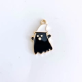 Colgante de fantasma blanco y negro en aleación dorada para creación de joyas DIY - 5# (Fantasma Negro Estilo 3)