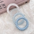 Set di 4 elastici a spirale per capelli in fantasie floreali e colori blu - 1# Set da 4 pezzi Blu