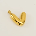 Polished gold stainless steel 3D bubble letter V pendant necklace charm for women - Letter V