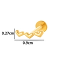 Golden titanium triple heart labret stud earring with flat back piercing, 0.9cm width - Triple Hearts (T2512-8#) / Gold
