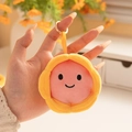 Schattige roze bloem pluche hanger met gele blaadjes en gouden ring voor damestassen - Aardbeienstijl (草莓款)