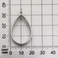 Silver metal teardrop geometric pendant frame 35x23mm for DIY jewelry resin crafts - Water Drop Shape (10475) / 20x33mm / White K/Silver