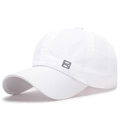 Gorra de béisbol blanca de secado rápido con ventilación lateral y logotipo gris - Ajustable / Blanco