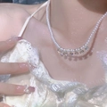 Bow Star Pendant Pearl Necklace