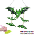 DIY Halloween glowing diamond painting kit featuring a luminous green bat wall decor - Luminous Combo Sign
