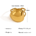 Lava style open ring in 18K gold plated stainless steel with 1.8cm inner diameter - Rounded Abstract Shape (SR020111)