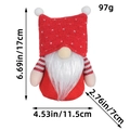Gnome de Noël en peluche tricoté rouge, dimensions 17x11,5 cm avec barbe blanche - Gnome à Barbe / Chapeau Rouge avec Barbe